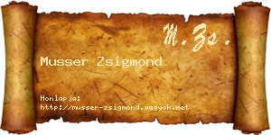 Musser Zsigmond névjegykártya